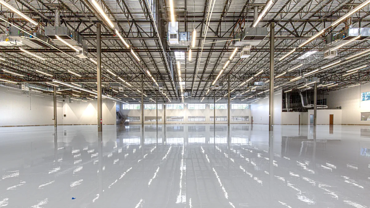 Spacious industrial facility with a polished concrete floor